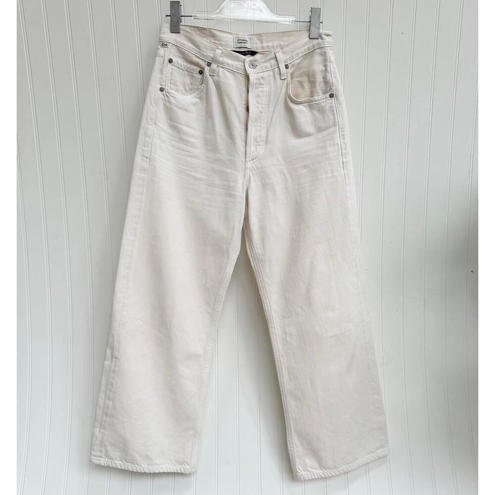 Citizens of Humanity Gaucho Vintage Wide Leg High Rise Jeans Marzipan White 26